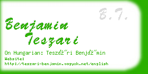 benjamin teszari business card